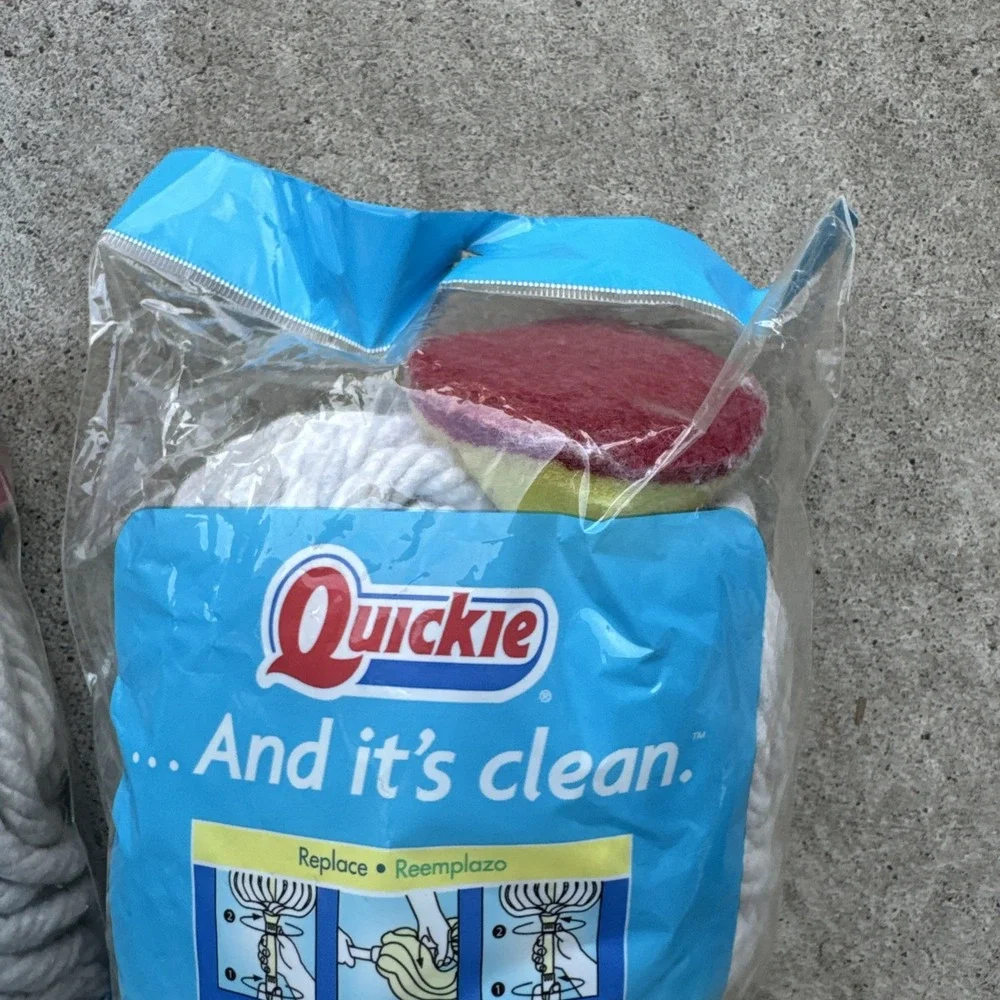 Quickie Home Pro Twist Mop Refill #035 Cotton Yarn Scrubber NOS 2006 Lot Of 2